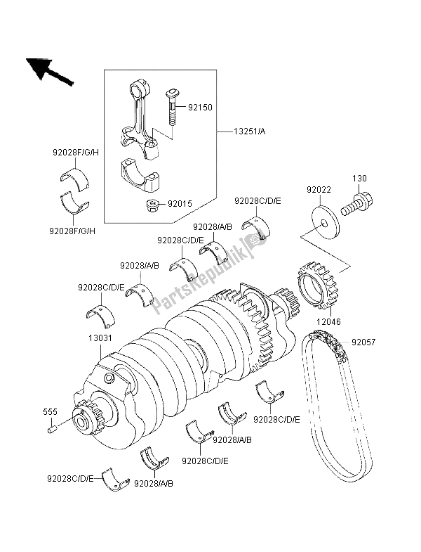 Crankshaft spare parts for Kawasaki ZZR 1100 from 1996 | PartsRepublik